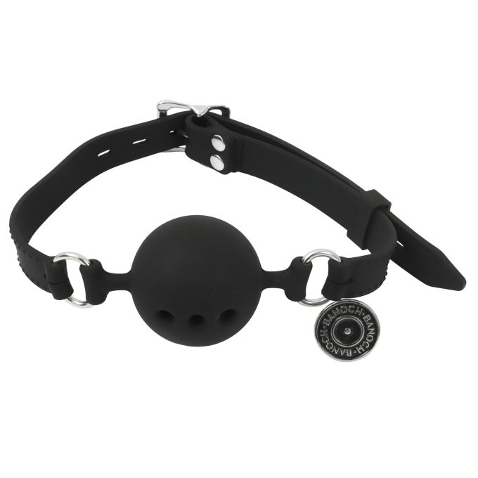 Banoch ball gag siliconen large zwart O 5 cm 11 scaled scaled