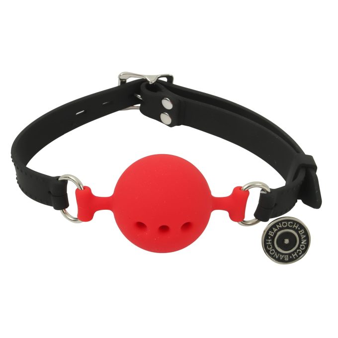 Banoch ballgag siliconen large rood O 5 cm 12 scaled scaled
