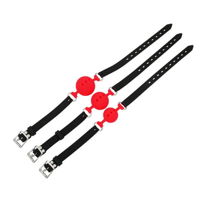 Banoch ballgag siliconen rood alle drie plat scaled scaled