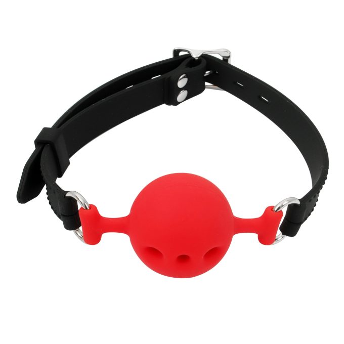 Banoch ballgag siliconen small rood O 35 cm 4 scaled scaled