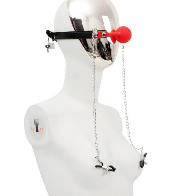 Banoch siliconen Ballgag tepelklemmen rood 5 scaled scaled