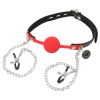 Banoch siliconen Ballgag tepelklemmen rood 6 scaled scaled