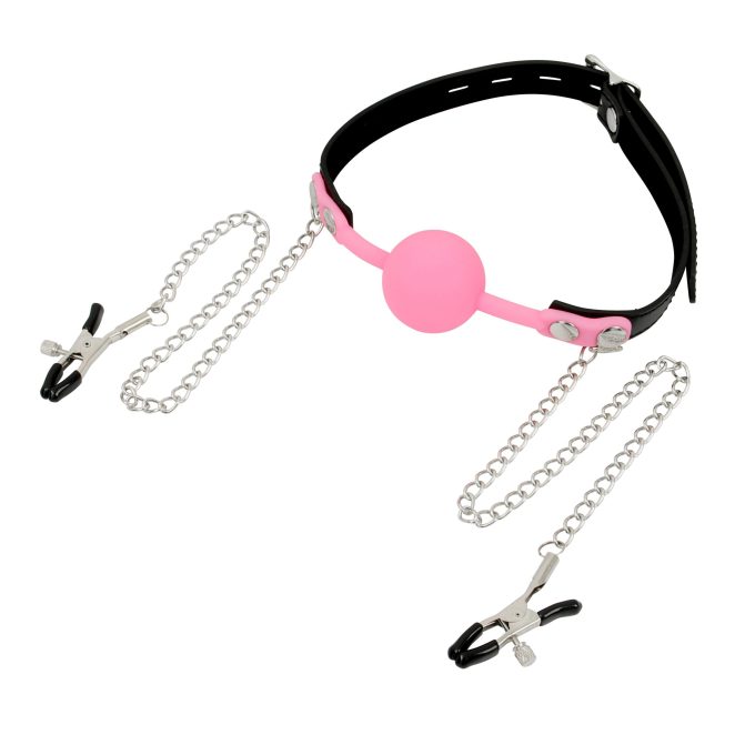 Banoch siliconen Ballgag tepelklemmen roze 3 scaled scaled