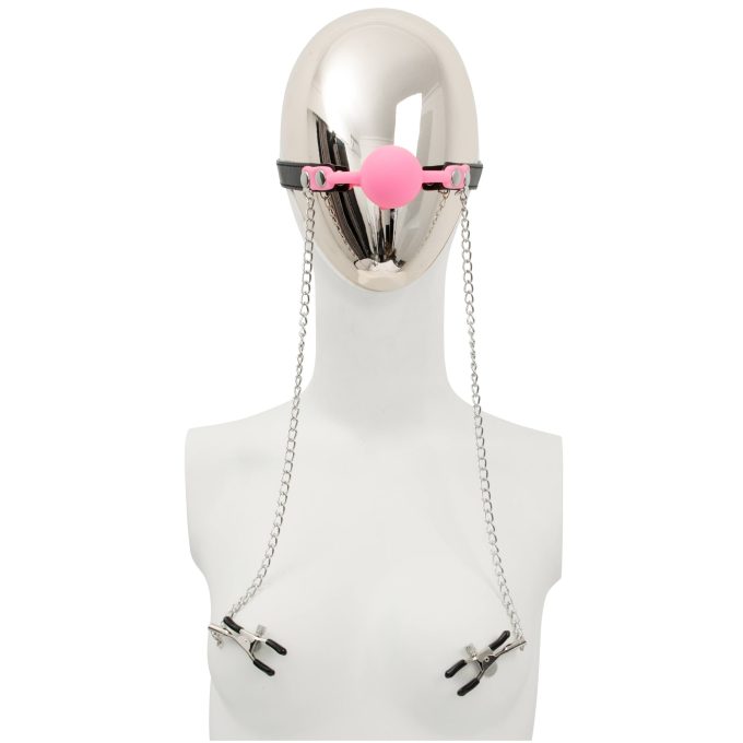 Banoch siliconen Ballgag tepelklemmen roze 5 scaled scaled