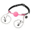 Banoch siliconen Ballgag tepelklemmen roze 6 scaled scaled