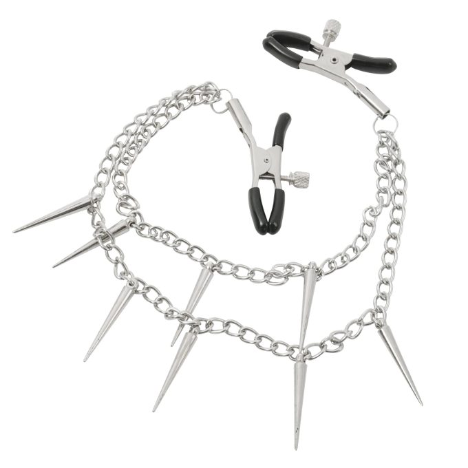 Pinch Tepelklemmen Nippleclamps punk Verstelbaar met Ketting Wit 1 scaled scaled