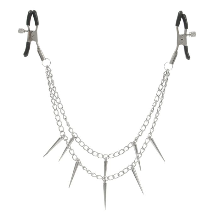 Pinch Tepelklemmen Nippleclamps punk Verstelbaar met Ketting Wit 4 scaled scaled