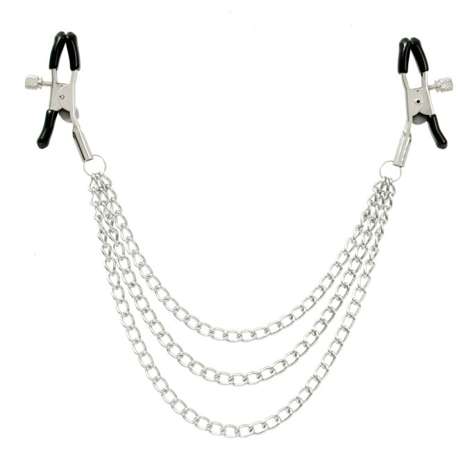 Pinch tepelklemmen Triple link silver verstelbaar met ketting bdsm 1 scaled scaled