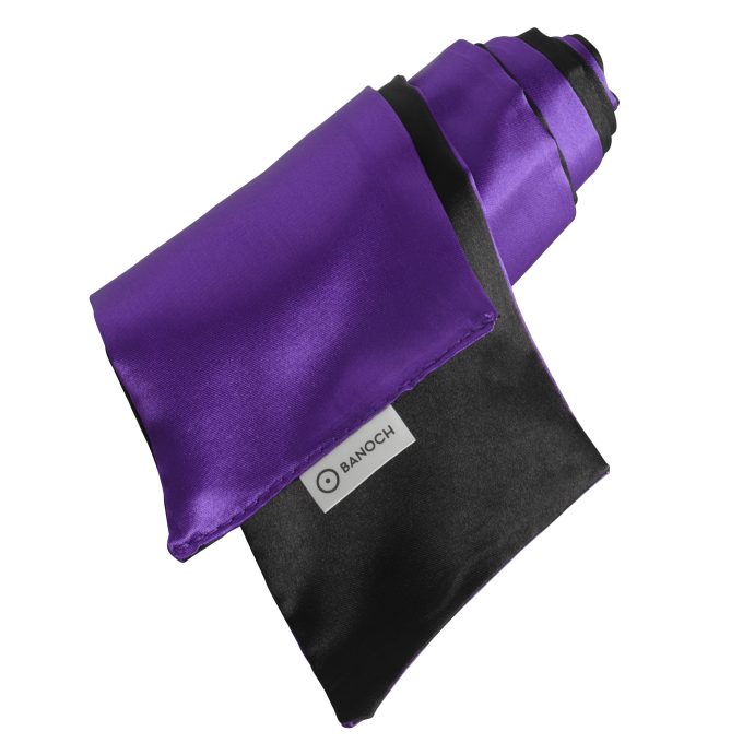 Banoch Blinddoek Zwart Paars zacht 150 cm 8 cm breed 2 scaled