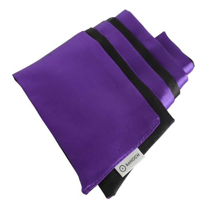 Banoch Blinddoek Zwart Paars zacht 150 cm 8 cm breed 7 scaled
