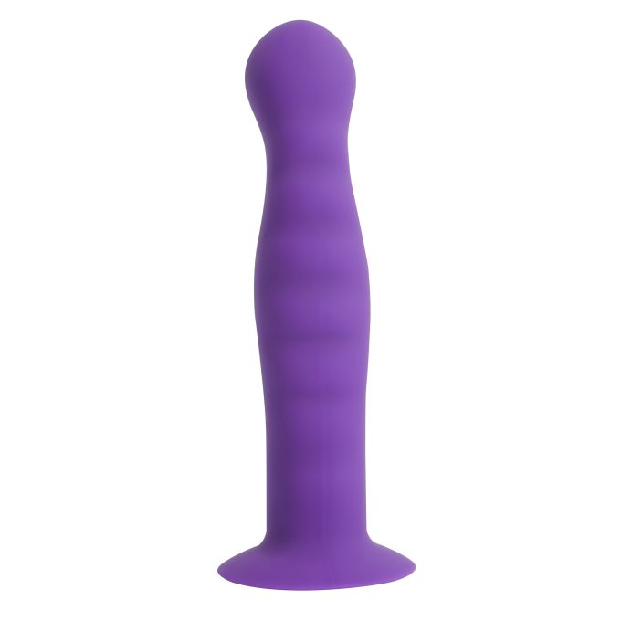 Banoch Dildo ribbel paars siliconen met zuignap 145 cm lang max O 3 cm 2 scaled