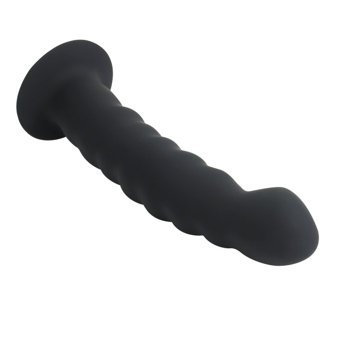 Banoch Dildo ribbel zwart siliconen met zuignap 145 cm lang max O 3 cm 4 scaled