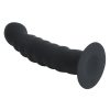 Banoch Dildo ribbel zwart siliconen met zuignap 145 cm lang max O 3 cm 6 scaled