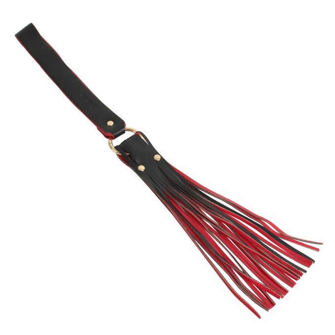 Banoch flogger flat zwart rood pu leer 50 cm BDSM 3 scaled