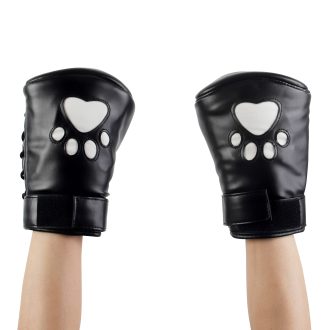 Banoch Perrito Mittones dog paws mittens bondage PU Leer Wit Voetje puppy play 5 scaled
