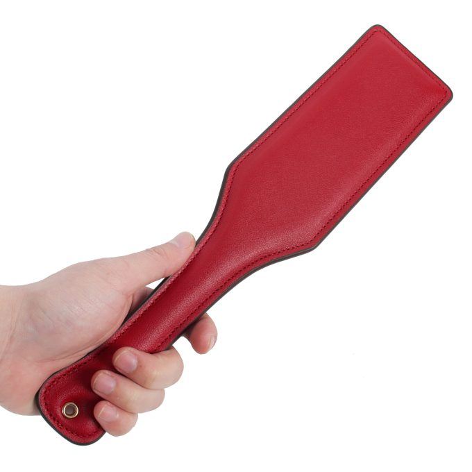 Banoch paddle roodzwart Bolle en vlakke kant imitatie leer 33 cm 7 cm BDSM 4 scaled