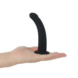 Banoch Dildo siliconen Curvzz tip zwart Small O 2 cm 13 cm lengte zuignap scaled