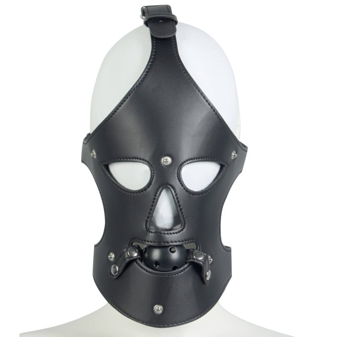Banoch Masker Nosey Zwart imitatie leer Bondage 1 scaled
