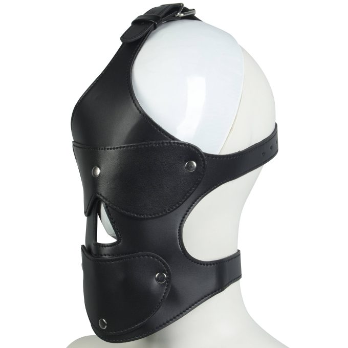 Banoch Masker Nosey Zwart imitatie leer Bondage 13 scaled