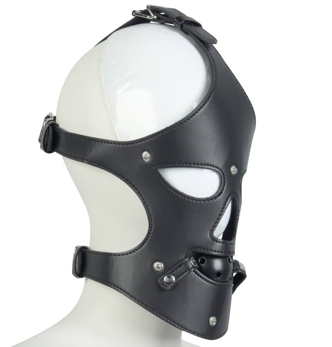Banoch Masker Nosey Zwart imitatie leer Bondage 2 scaled
