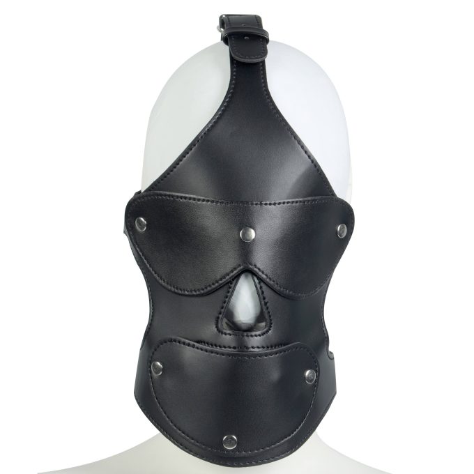 Banoch Masker Nosey Zwart imitatie leer Bondage 7 scaled