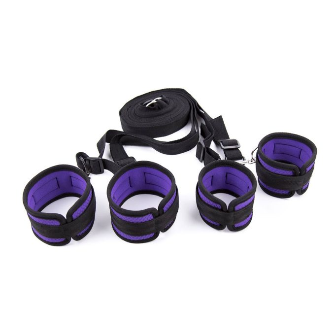 Banoch Bondageset voor onder bed stevige zachte neopreen boeien makkelijk verstelbaar paars (18) Banoch Bondageset voor onder bed stevige zachte neopreen boeien makkelijk verstelbaar paars (18)