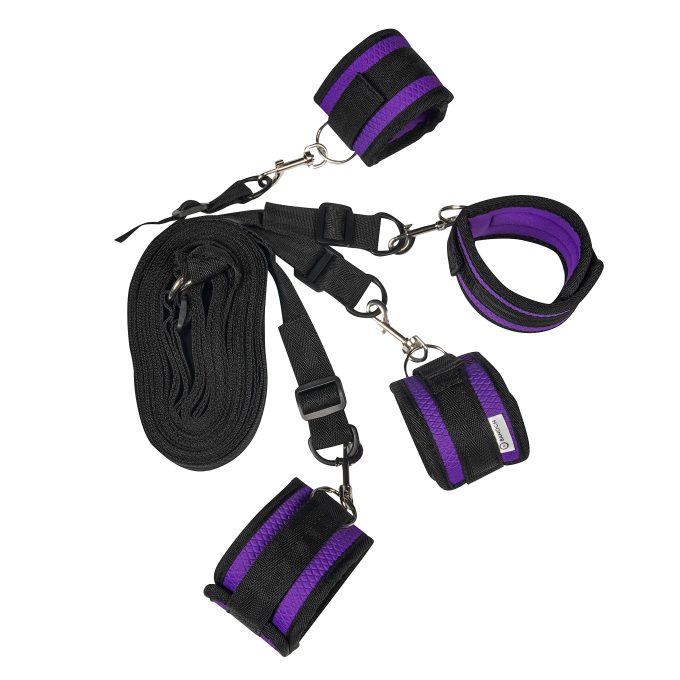 Banoch Bondageset voor onder bed stevige zachte neopreen boeien makkelijk verstelbaar paars (8) Banoch Bondageset voor onder bed stevige zachte neopreen boeien makkelijk verstelbaar paars (8)