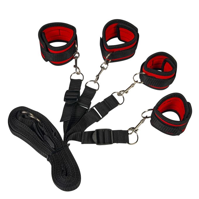 Banoch Bondageset voor onder bed stevige zachte neopreen boeien makkelijk verstelbaar rood (11) Banoch Bondageset voor onder bed stevige zachte neopreen boeien makkelijk verstelbaar rood (11)