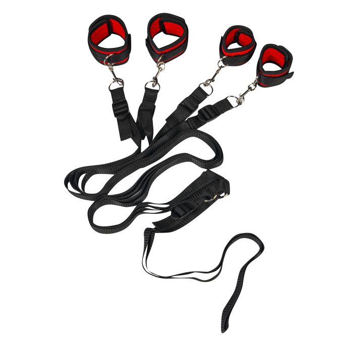 Banoch Bondageset voor onder bed stevige zachte neopreen boeien makkelijk verstelbaar rood (12) Banoch Bondageset voor onder bed stevige zachte neopreen boeien makkelijk verstelbaar rood (12)