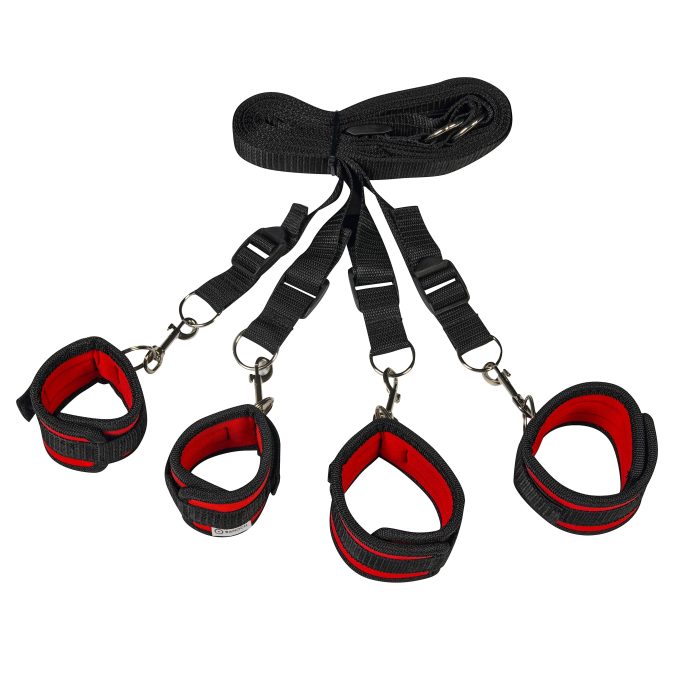 Banoch Bondageset voor onder bed stevige zachte neopreen boeien makkelijk verstelbaar rood (9) Banoch Bondageset voor onder bed stevige zachte neopreen boeien makkelijk verstelbaar rood (9)