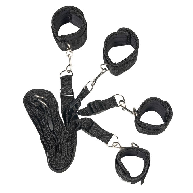 Banoch Bondageset voor onder bed stevige zachte neopreen boeien makkelijk verstelbaar zwart (7) Banoch Bondageset voor onder bed stevige zachte neopreen boeien makkelijk verstelbaar zwart (7)