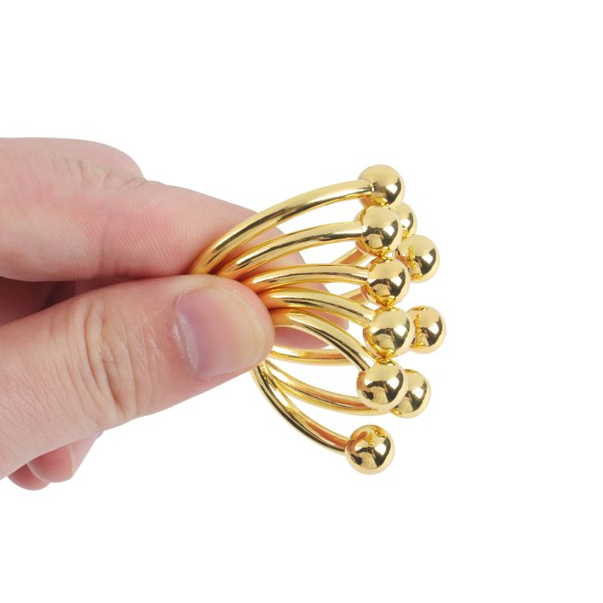 Banoch Glansring Betty Ø 25 mm goudkleurige metalen eikelring cockring (4)