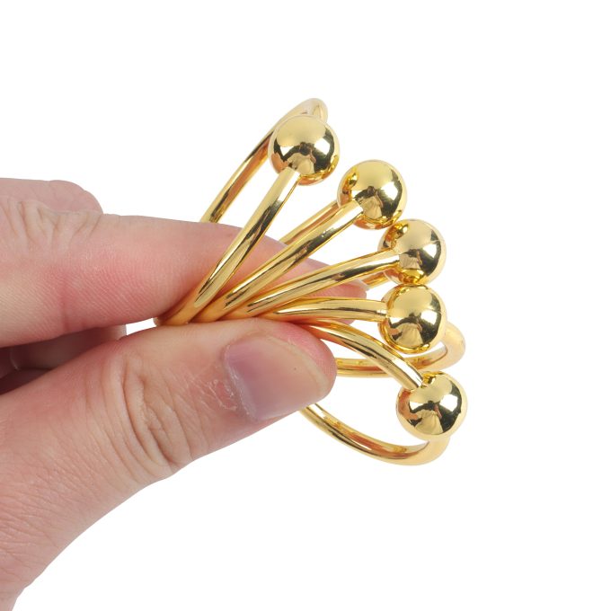 Banoch Glansring Veronica Ø 25 mm goudkleurige metalen eikelring cockring (5)