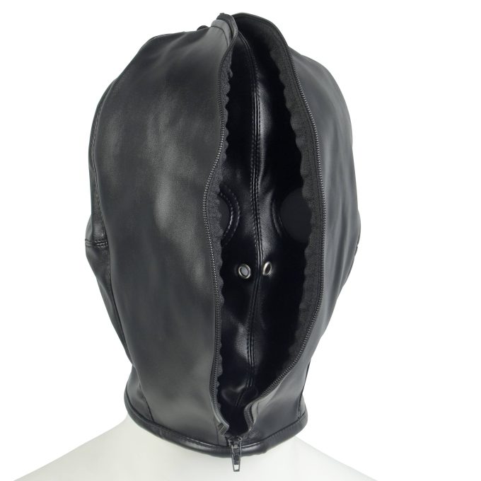 Banoch Masker Close Up zwart imitatie leer Bondage (1)