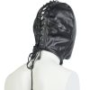 Banoch Masker Close Up zwart imitatie leer Bondage (5)