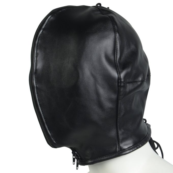 Banoch Masker Close Up zwart imitatie leer Bondage (8)