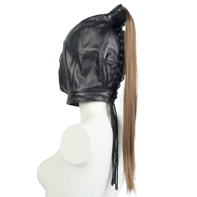 Banoch Masker Pony Tail zwart imitatie leer Bondage (1) Banoch Masker Pony Tail zwart imitatie leer Bondage (1)