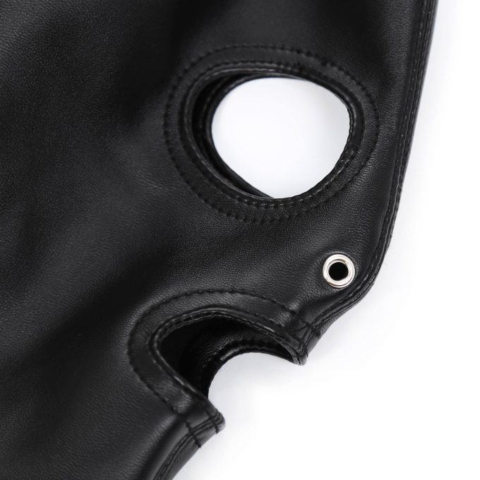 Banoch Masker Pony Tail zwart imitatie leer Bondage (12) Banoch Masker Pony Tail zwart imitatie leer Bondage (12)
