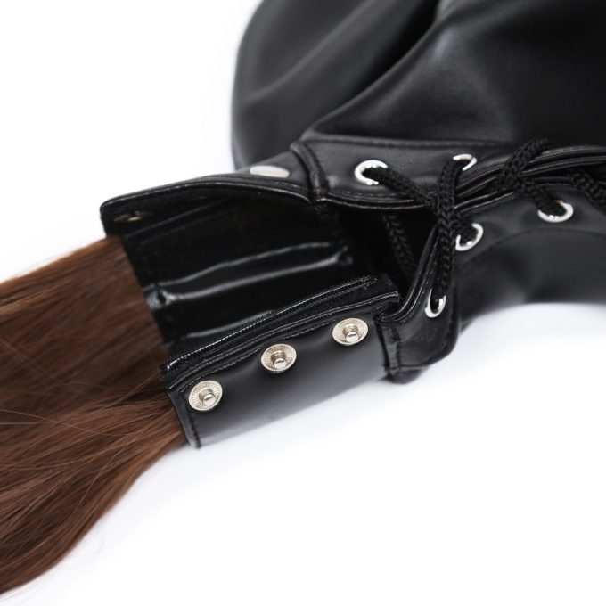 Banoch Masker Pony Tail zwart imitatie leer Bondage (15) Banoch Masker Pony Tail zwart imitatie leer Bondage (15)