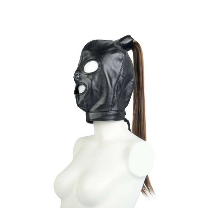 Banoch Masker Pony Tail zwart imitatie leer Bondage (2) Banoch Masker Pony Tail zwart imitatie leer Bondage (2)