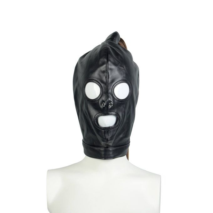 Banoch Masker Pony Tail zwart imitatie leer Bondage (20) Banoch Masker Pony Tail zwart imitatie leer Bondage (20)