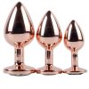 Banoch Buttplug set van metaal Aurora   rose goud groene steen (4)