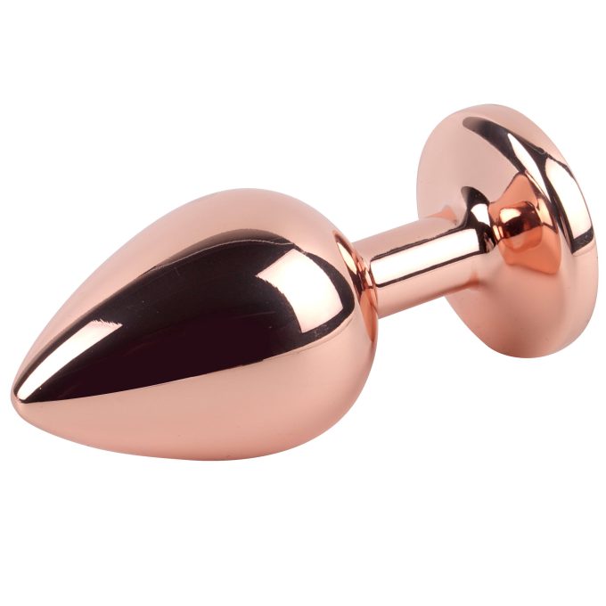Banoch Buttplug set van metaal Aurora   rose goud paarse steen (5)