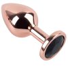 Banoch Buttplug set van metaal Aurora   rose goud zwarte steen (11)