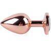 Banoch Buttplug set van metaal Aurora   rose goud zwarte steen (6)