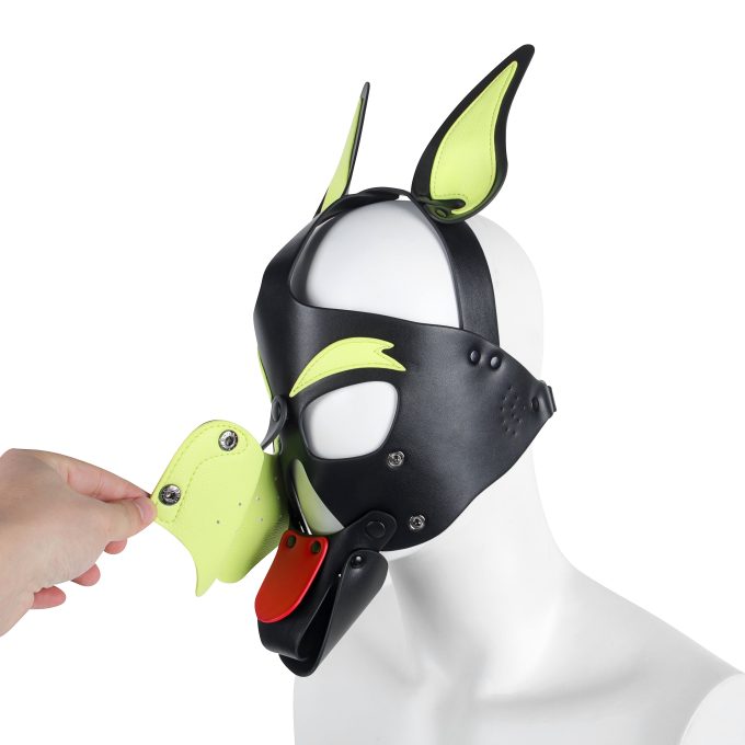 Banoch Masker Doggy pointy geel imitatie leer Bondage Puppy Play (11) Banoch Masker Doggy pointy geel imitatie leer Bondage Puppy Play (11)