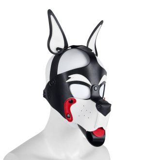 Banoch Masker Doggy pointy wit imitatie leer Bondage Puppy Play (2)