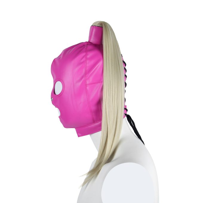 Banoch Masker Pony Tail roze imitatie leer Bondage (8) Banoch Masker Pony Tail roze imitatie leer Bondage (8)