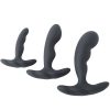 Banoch Buttplug set gebogen zwart siliconen (1)