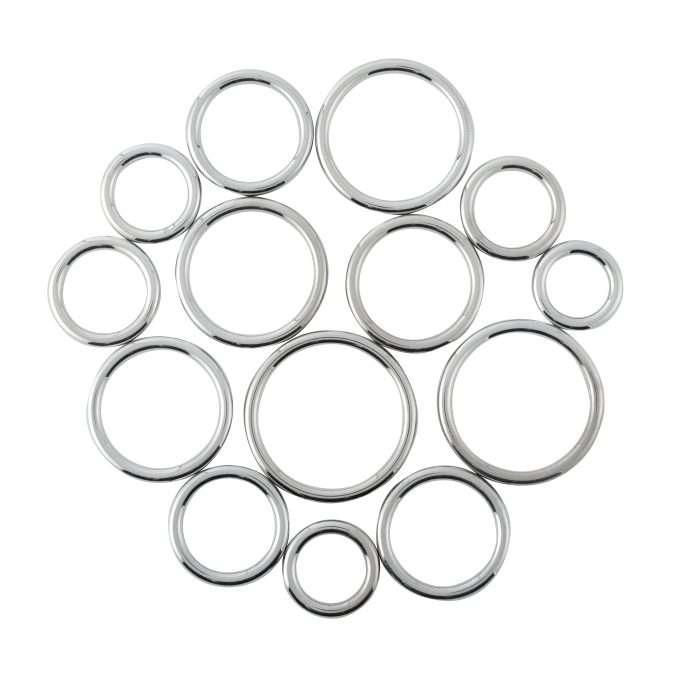 Banoch Cockring rond metaal 6 mm dik eikelring , alle maten bovenaf gezien Banoch Cockring rond metaal 6 mm dik eikelring , alle maten bovenaf gezien